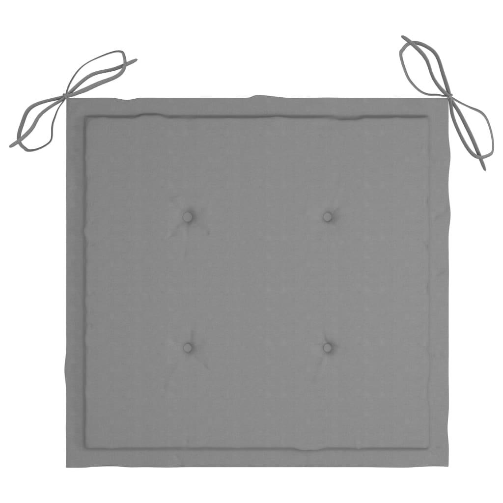 Patio Chairs with Cushions 4 pcs Gray Solid Acacia Wood at Set Shop and Smile