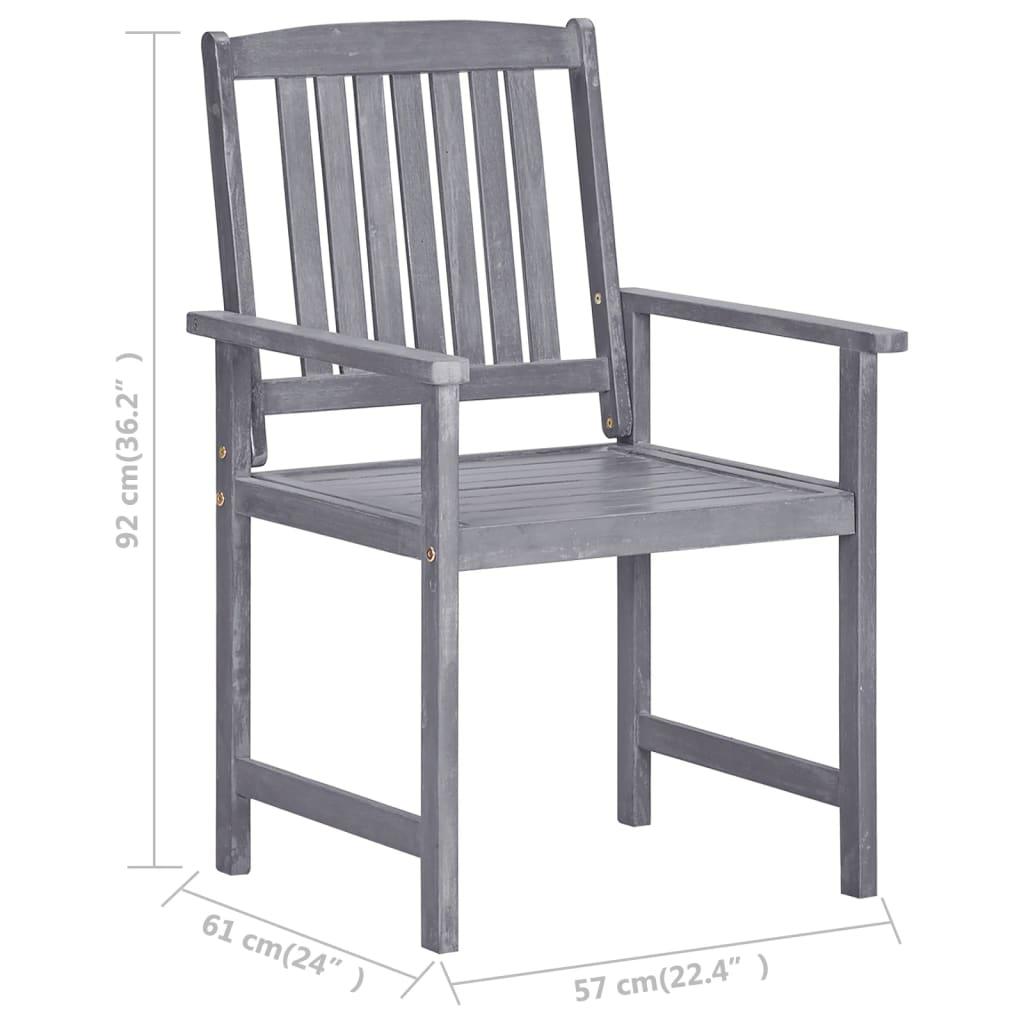 Patio Chairs with Cushions 4 pcs Gray Solid Acacia Wood at Set Shop and Smile