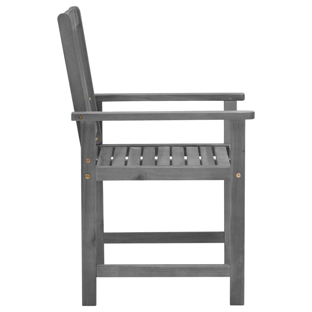 Patio Chairs with Cushions 4 pcs Gray Solid Acacia Wood at Set Shop and Smile