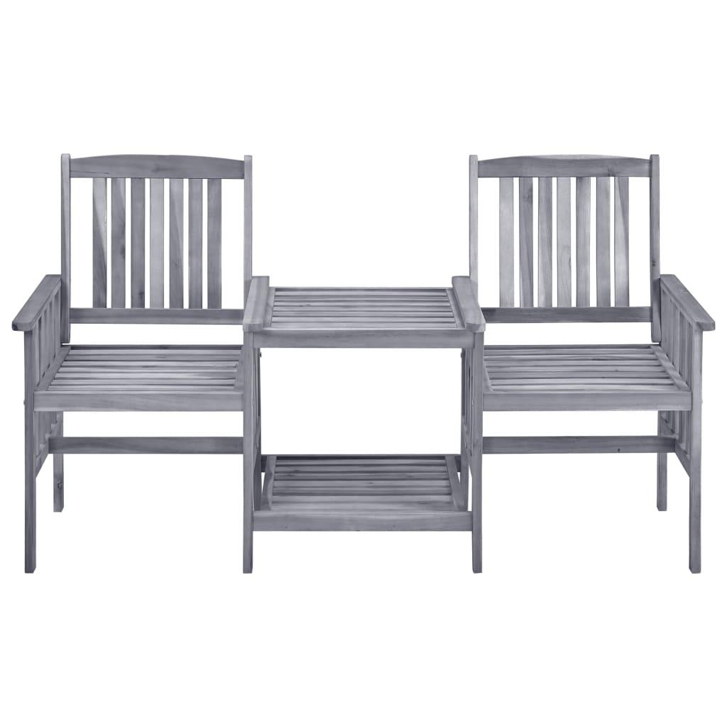 Patio Chairs with Tea Table and Cushions Solid Acacia Wood at Set Shop and Smile