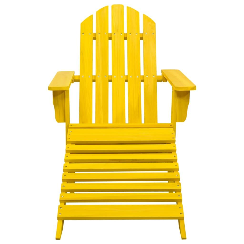 Patio Adirondack Chair with Ottoman Solid Fir Wood Yellow at Set Shop and Smile
