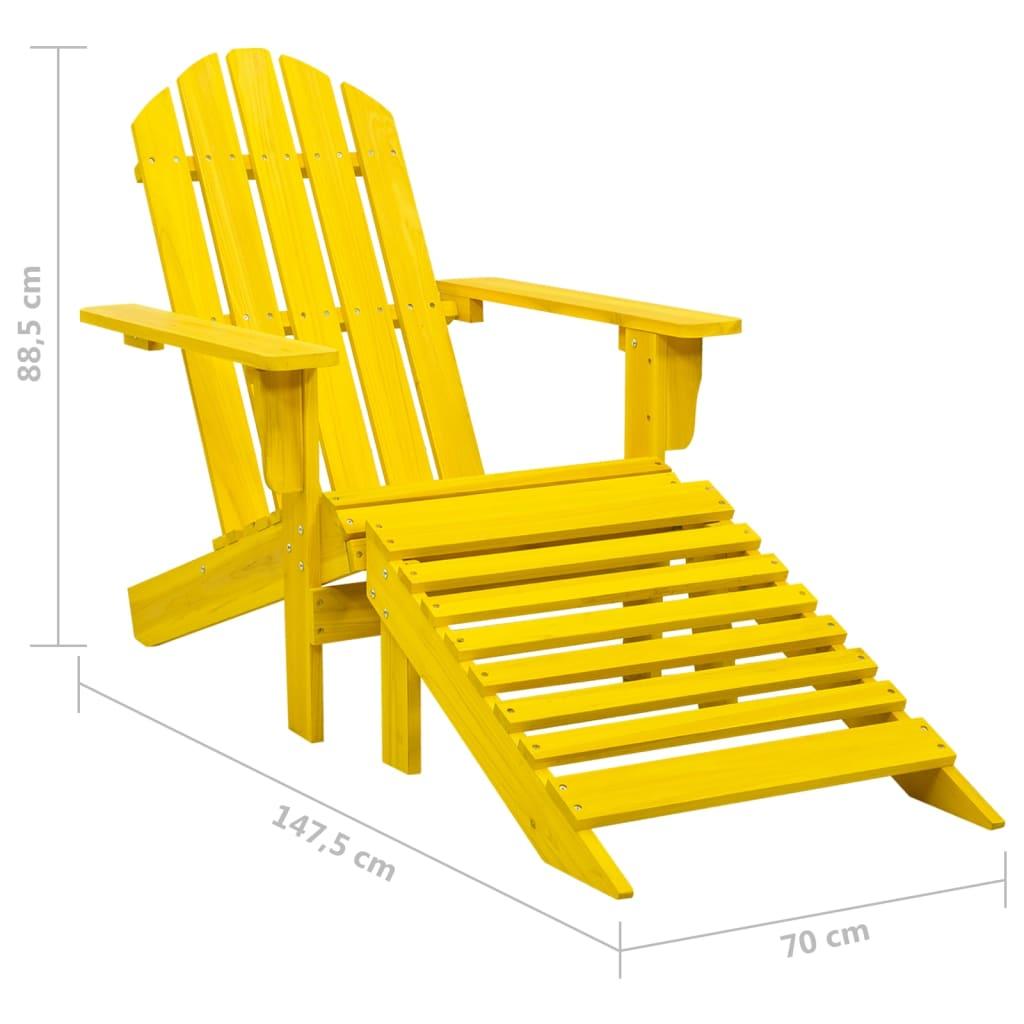 Patio Adirondack Chair with Ottoman Solid Fir Wood Yellow at Set Shop and Smile