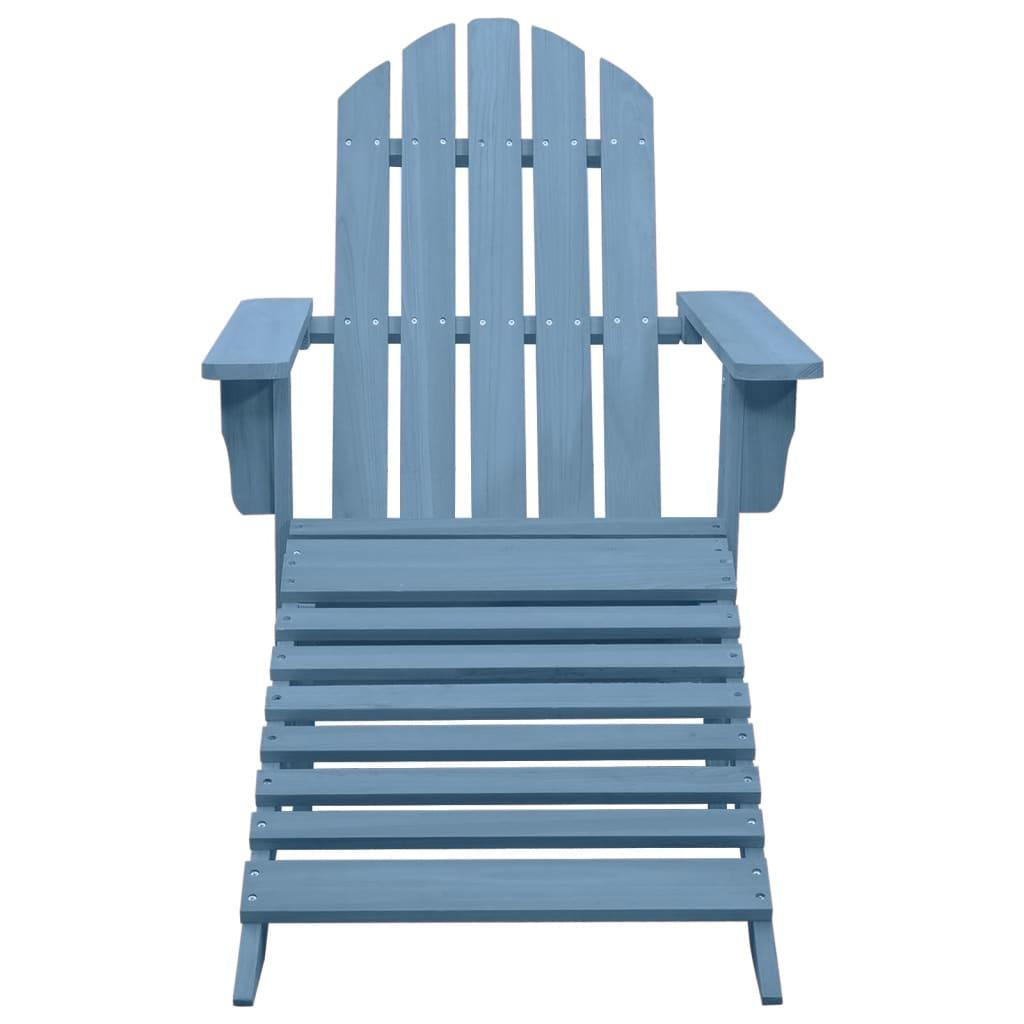 Patio Adirondack Chair with Ottoman Solid Fir Wood Blue at Set Shop and Smile