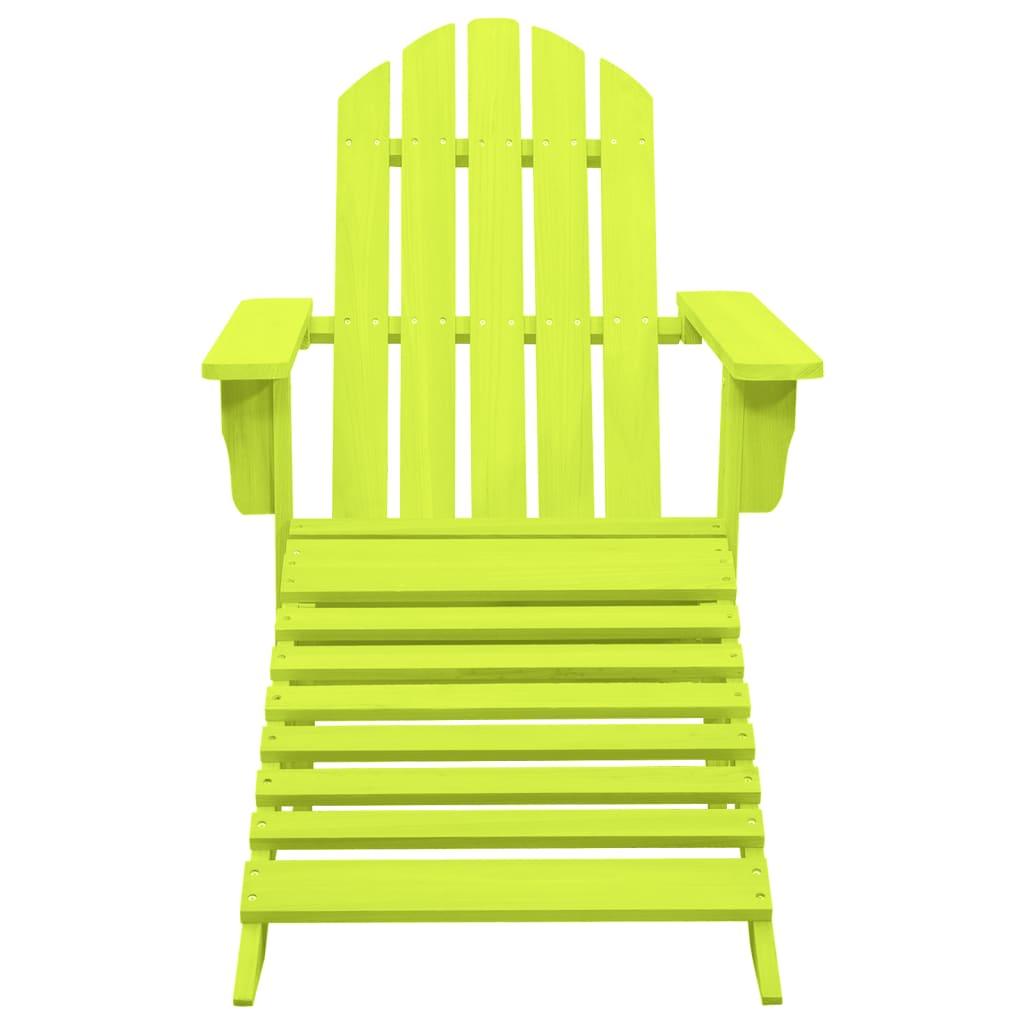 Patio Adirondack Chair with Ottoman Solid Fir Wood Green at Set Shop and Smile