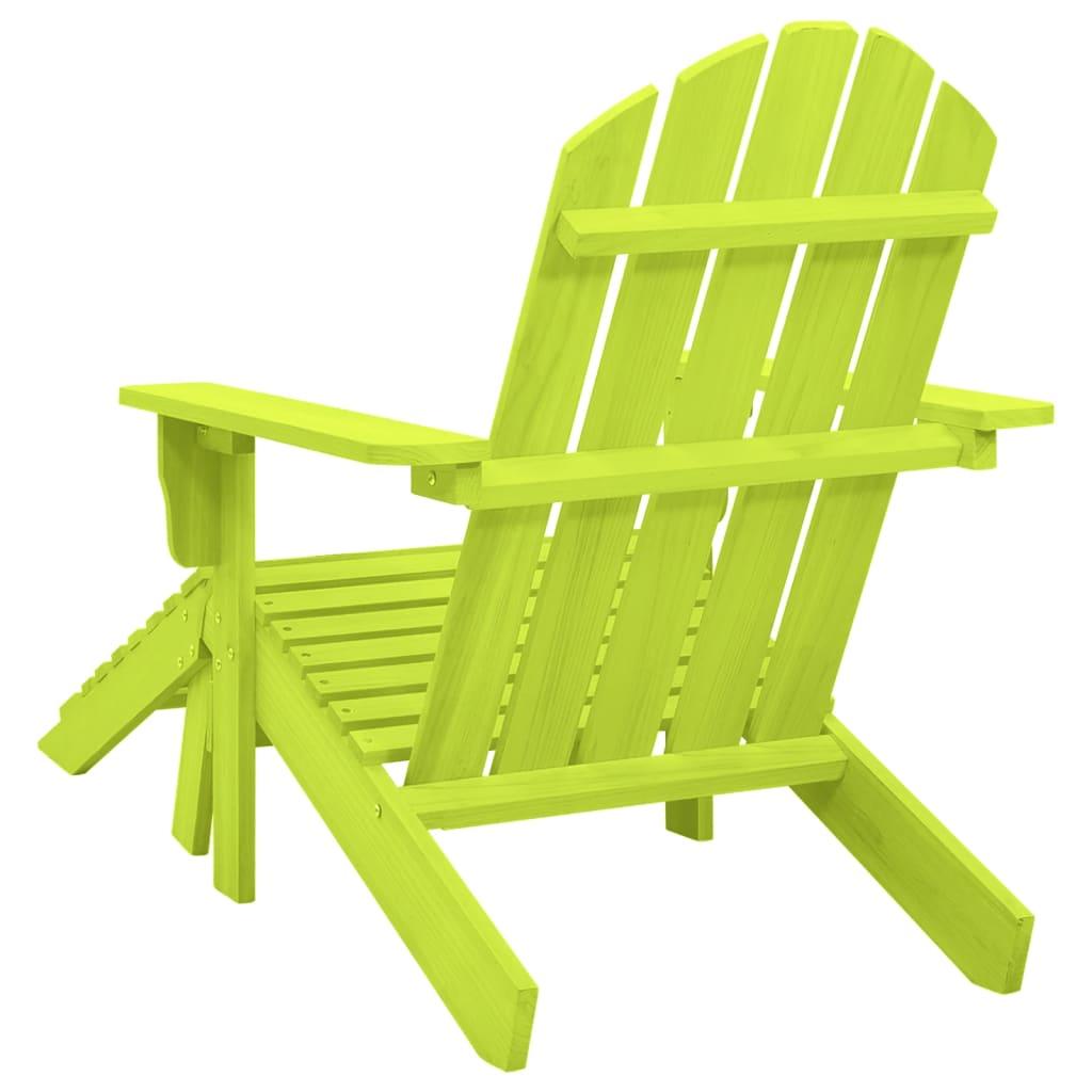 Patio Adirondack Chair with Ottoman Solid Fir Wood Green at Set Shop and Smile