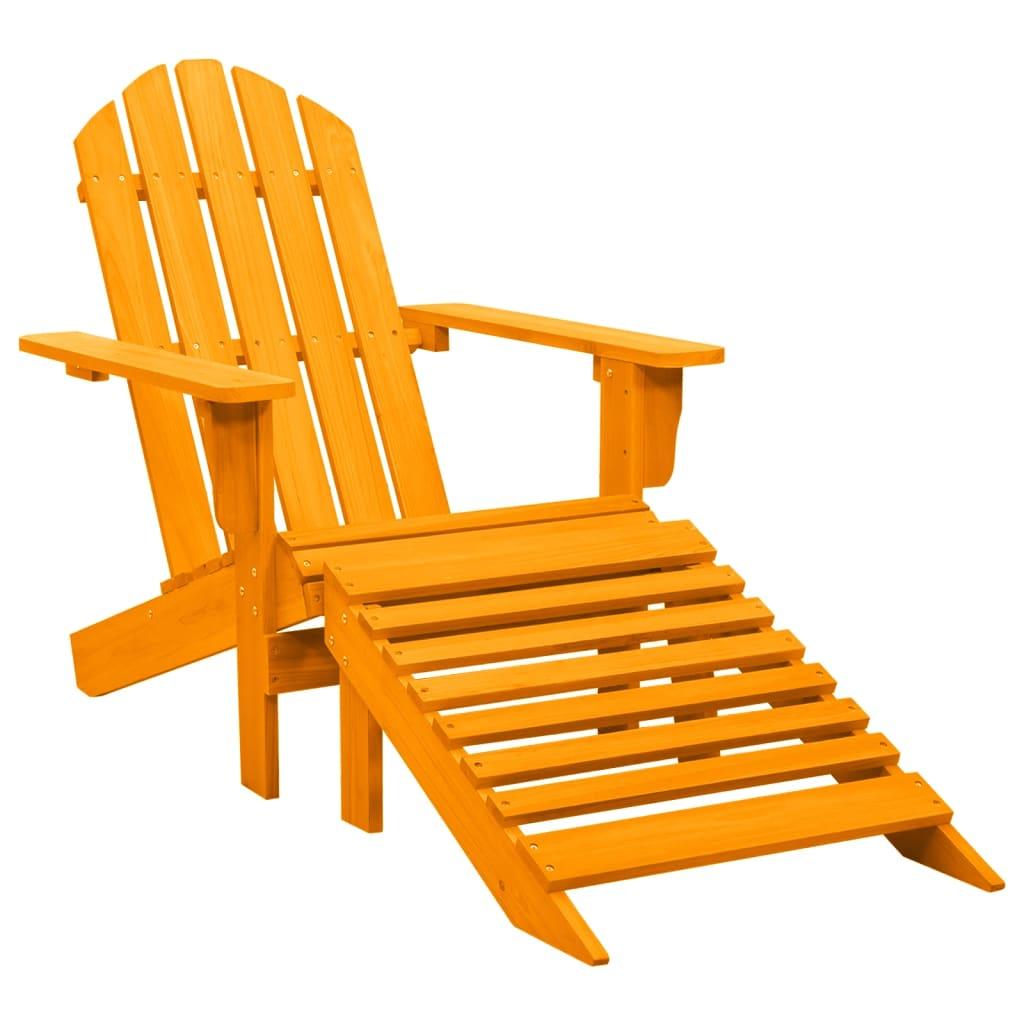 Patio Adirondack Chair with Ottoman Solid Fir Wood Orange at Set Shop and Smile