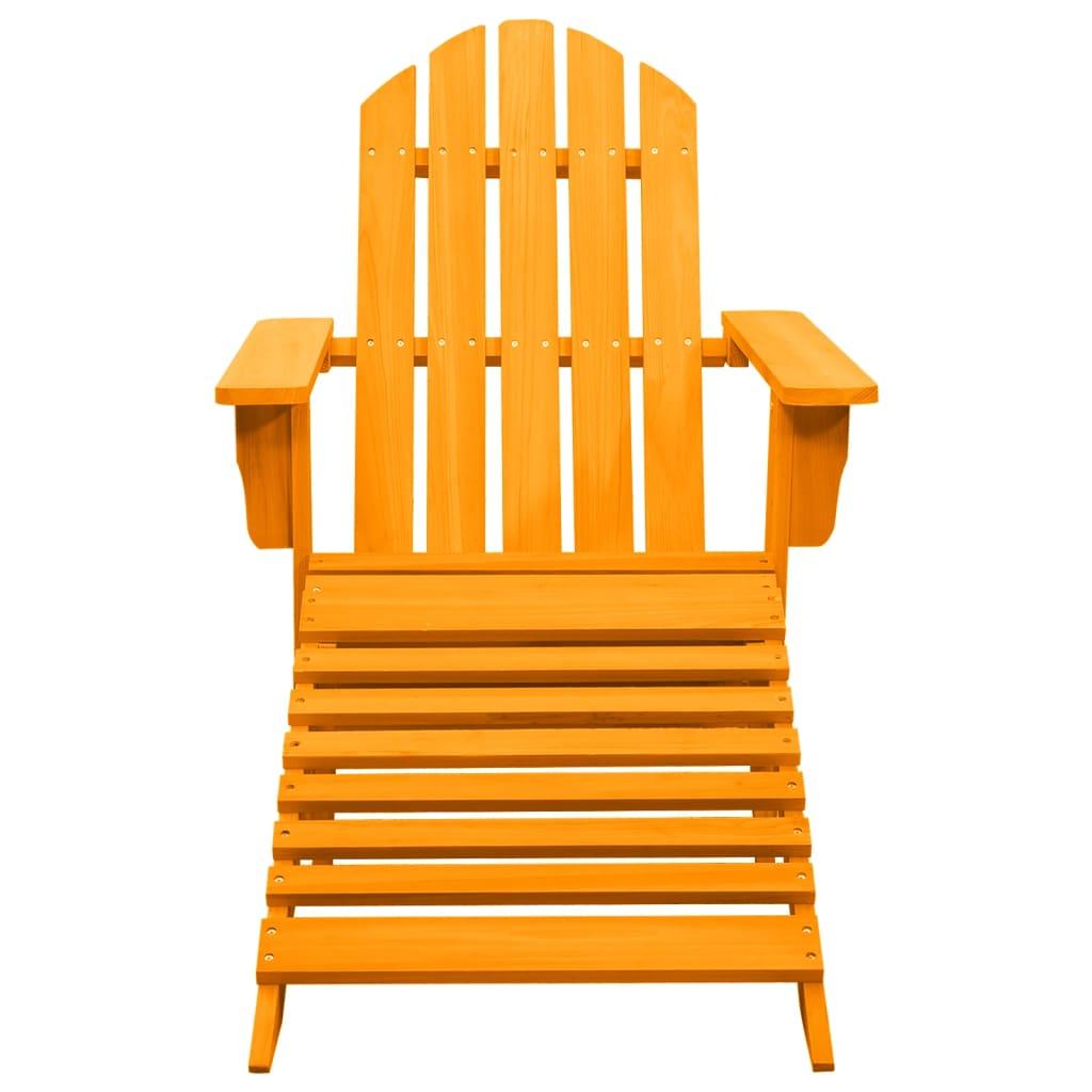 Patio Adirondack Chair with Ottoman Solid Fir Wood Orange at Set Shop and Smile