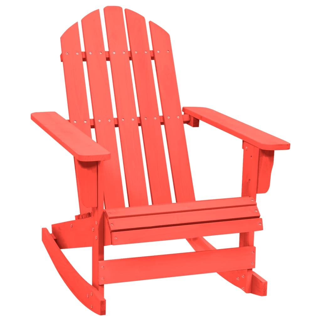 Patio Rocking Adirondack Chair Solid Fir Wood Red at Set Shop and Smile