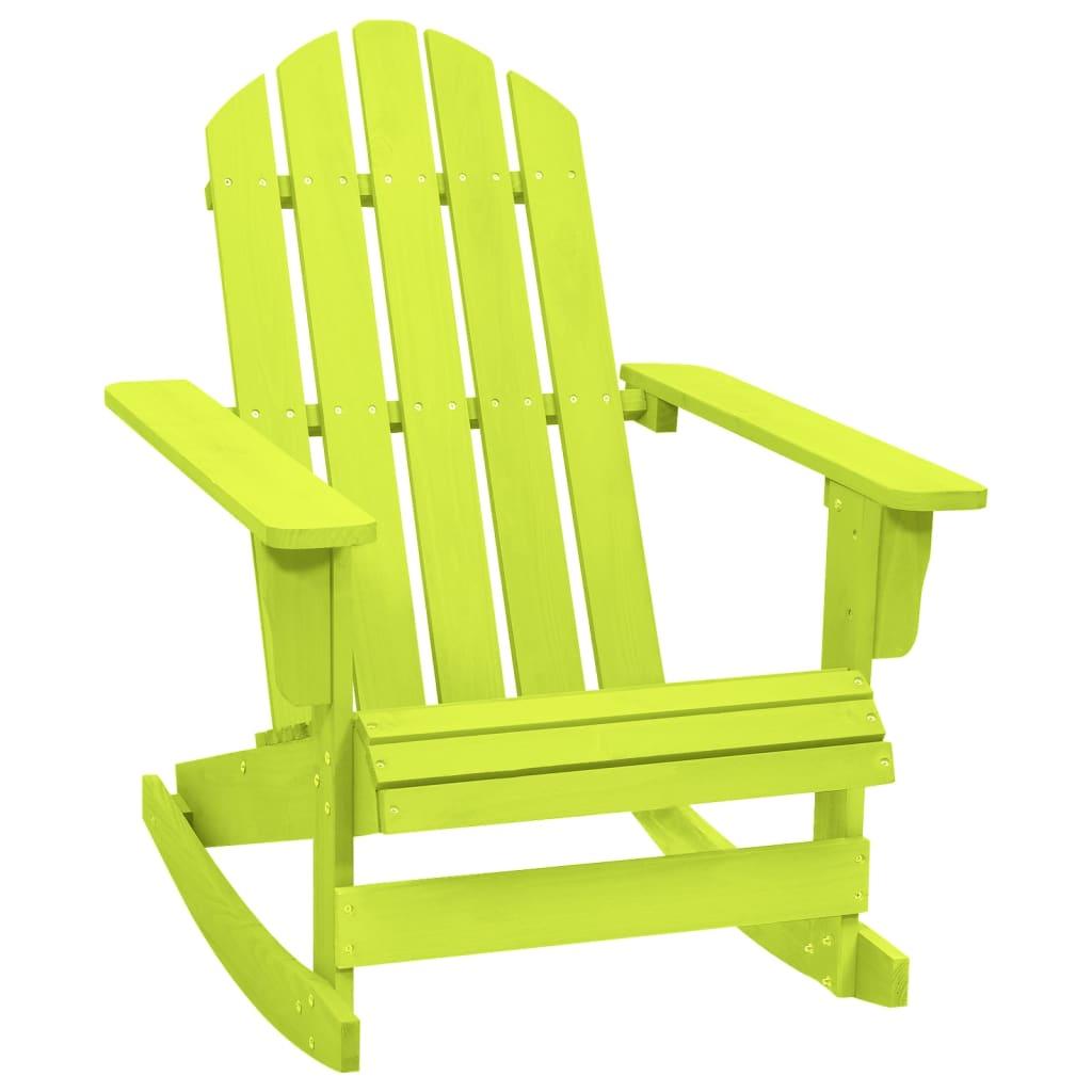 Patio Adirondack Rocking Chair Solid Fir Wood Green at Set Shop and Smile