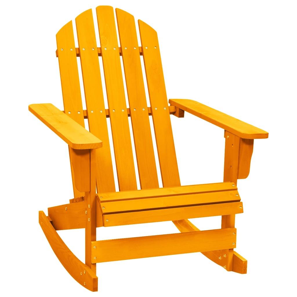 Patio Adirondack Rocking Chair Solid Fir Wood Orange at Set Shop and Smile