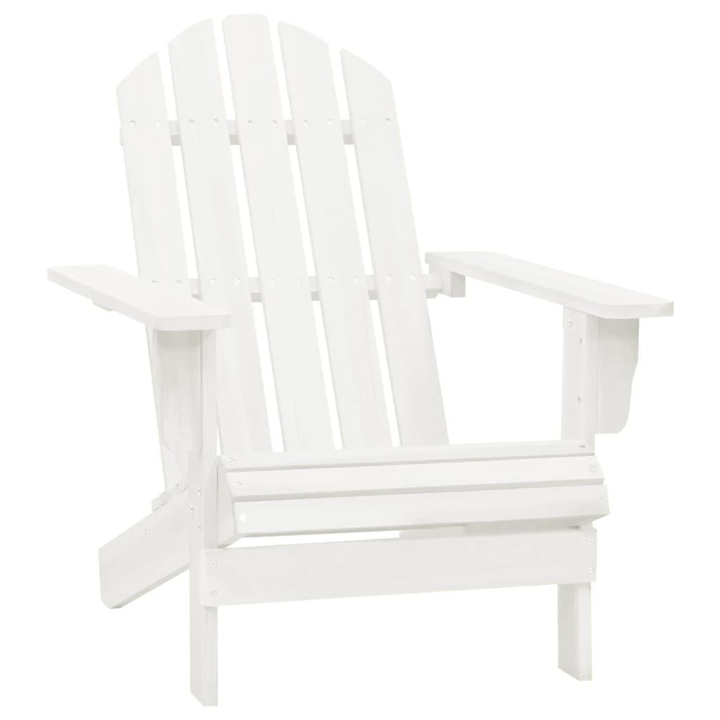 Patio Adirondack Chair with Table Solid Fir Wood White at Set Shop and Smile