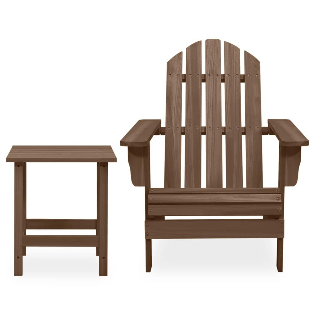 Patio Adirondack Chair with Table Solid Fir Wood Brown at Set Shop and Smile