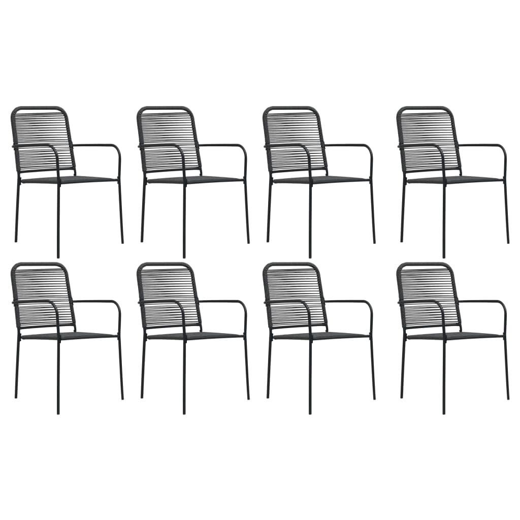 9 Piece Patio Dining Set Black Glass and Steel at Set Shop and Smile