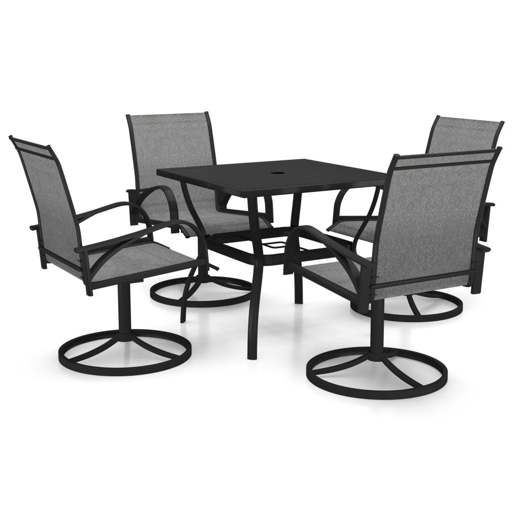 5 Piece Patio Dining Set Textilene and Steel at Set Shop and Smile