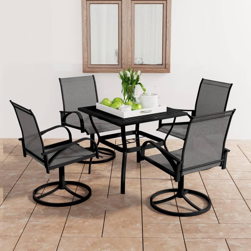 5 Piece Patio Dining Set Textilene and Steel at Set Shop and Smile