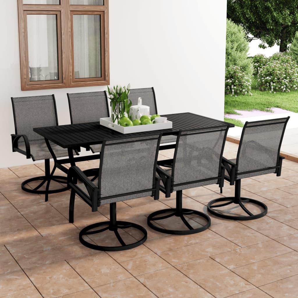 7 Piece Patio Dining Set Textilene and Steel at Set Shop and Smile
