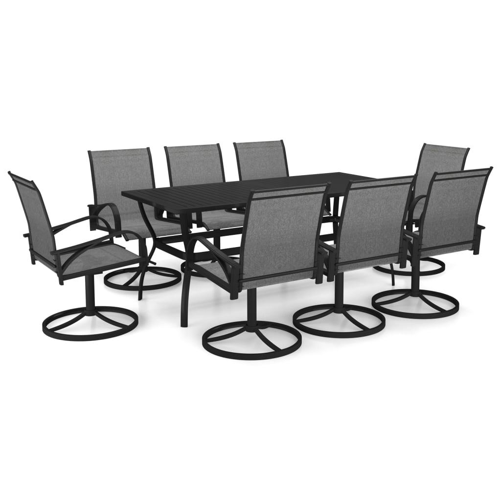 9 Piece Patio Dining Set Textilene and Steel at Set Shop and Smile