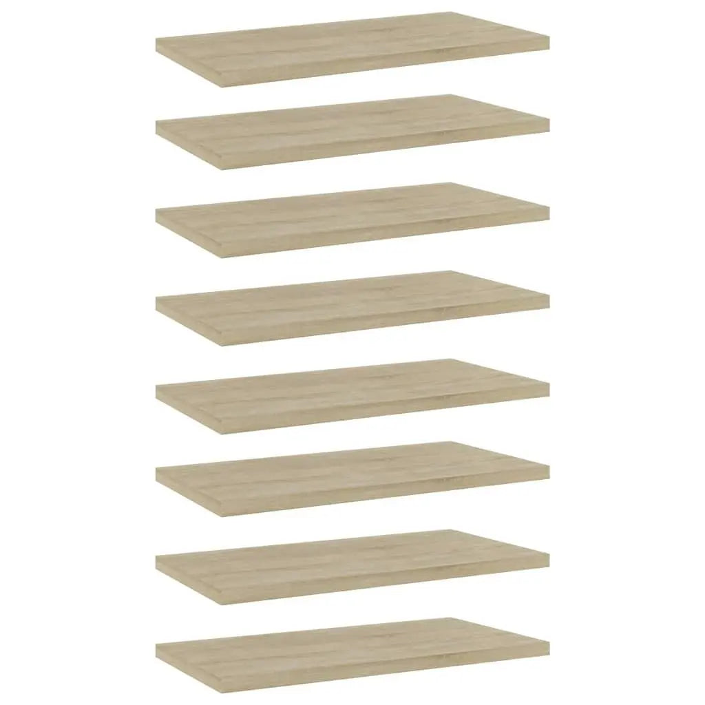 Bookshelf Boards 8 pcs Sonoma Oak 15.7"x7.9"x0.6" Engineered Wood at Set Shop and Smile