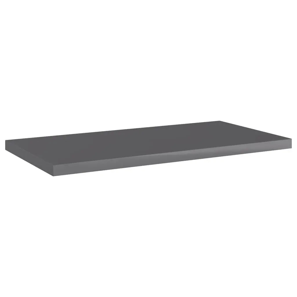 Bookshelf Boards 4 pcs High Gloss Gray 15.7"x7.9"x0.6" Engineered Wood at Set Shop and Smile