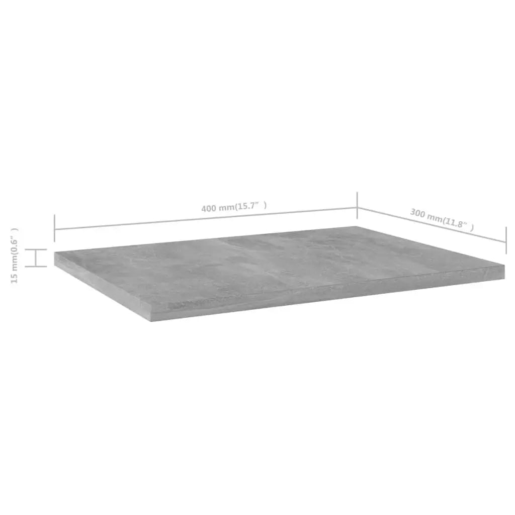 Bookshelf Boards 4 pcs Concrete Gray 15.7"x11.8"x0.6" Engineered Wood at Set Shop and Smile
