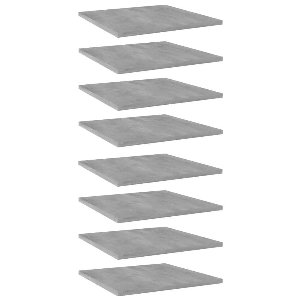 Bookshelf Boards 8 pcs Concrete Gray 15.7"x15.7"x0.6" Engineered Wood at Set Shop and Smile