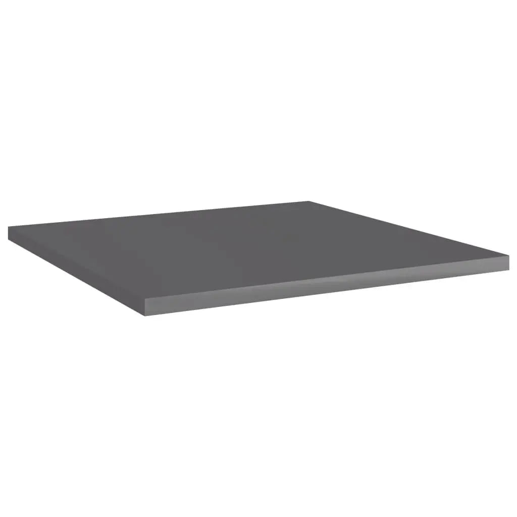 Bookshelf Boards 8 pcs High Gloss Gray 15.7"x15.7"x0.6" Engineered Wood at Set Shop and Smile