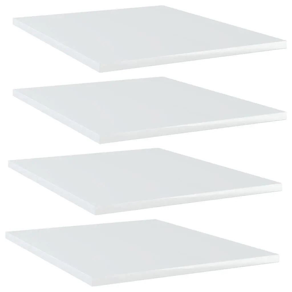 Bookshelf Boards 4 pcs High Gloss White 15.7"x19.7"x0.6" Engineered Wood at Set Shop and Smile