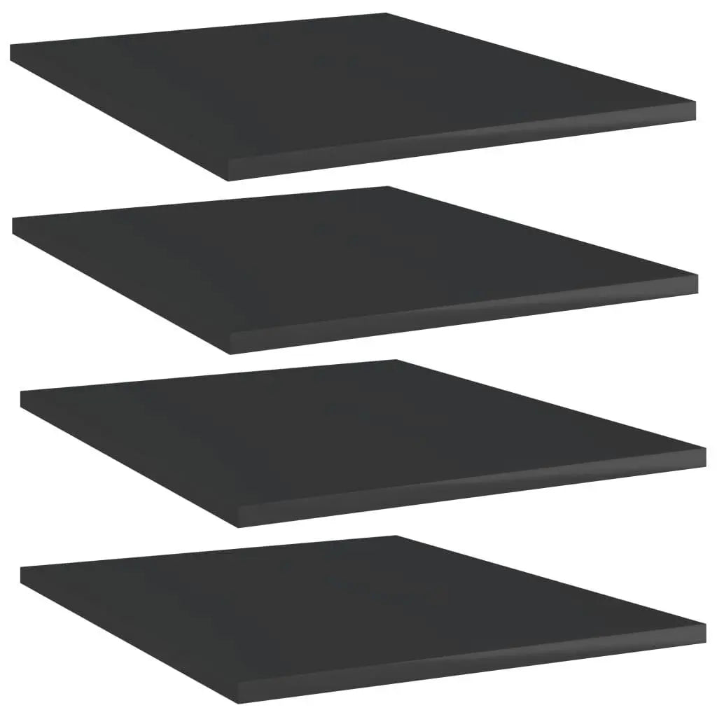 Bookshelf Boards 4 pcs High Gloss Black 15.7"x19.7"x0.6" Engineered Wood at Set Shop and Smile