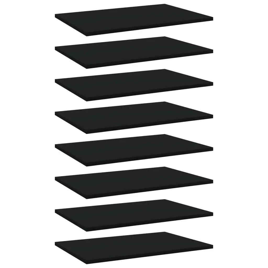 Bookshelf Boards 8 pcs Black 23.6"x15.7"x0.6" Engineered Wood at Set Shop and Smile