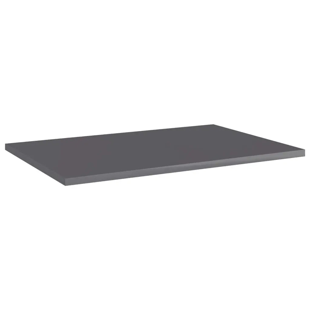 Bookshelf Boards 8 pcs High Gloss Gray 23.6"x15.7"x0.6" Engineered Wood at Set Shop and Smile