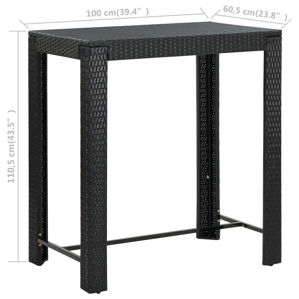 5 Piece Patio Bar Set with Cushions Poly Rattan Black at Set Shop and Smile