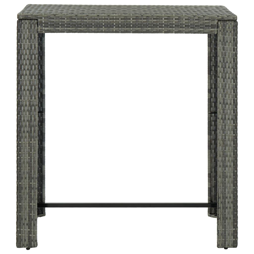 5 Piece Patio Bar Set with Cushions Poly Rattan Gray at Set Shop and Smile