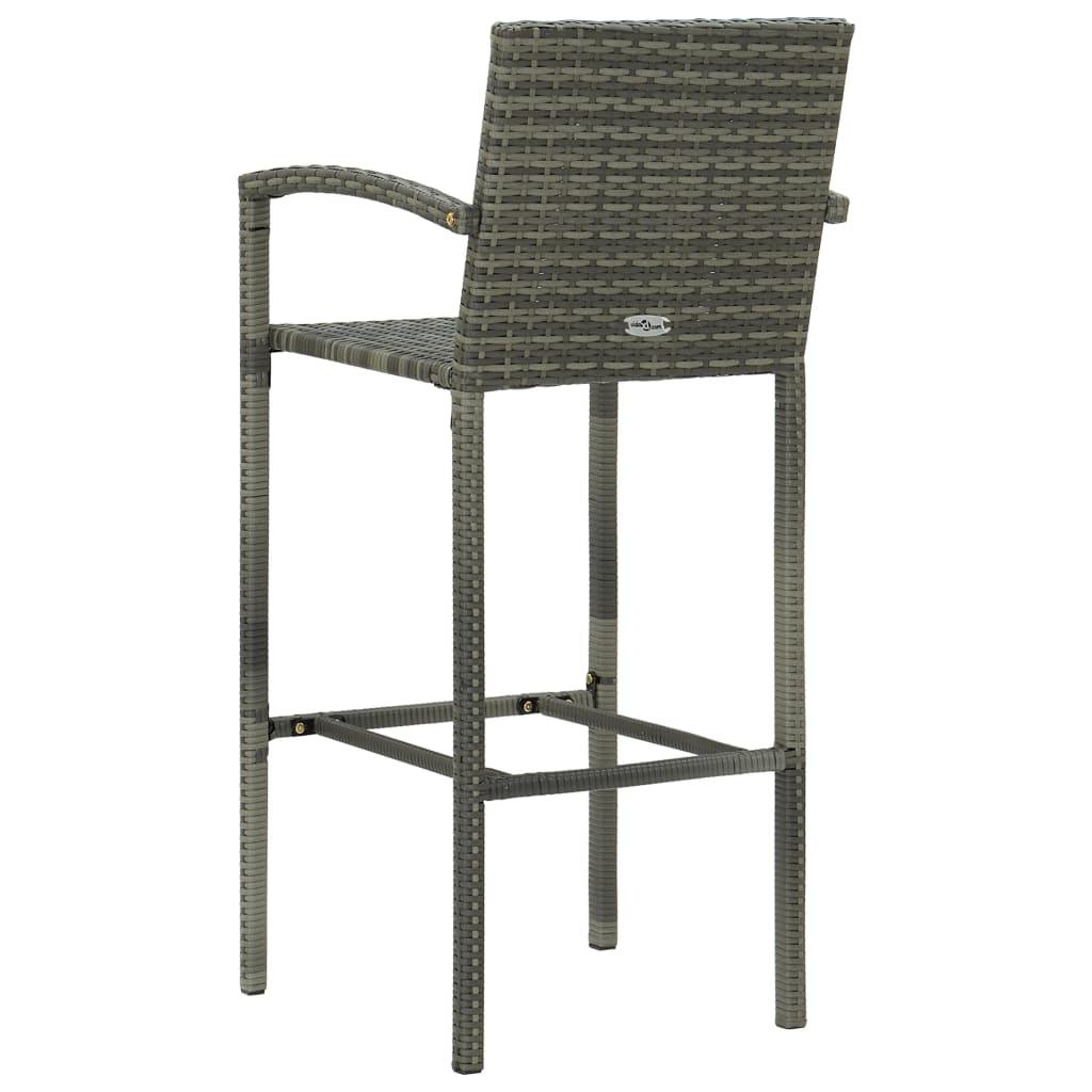 3 Piece Patio Bar Set Poly Rattan Gray at Set Shop and Smile