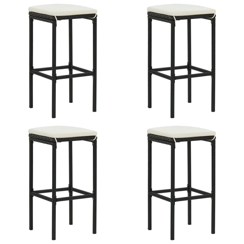 5 Piece Patio Bar Set with Cushions Black at Set Shop and Smile