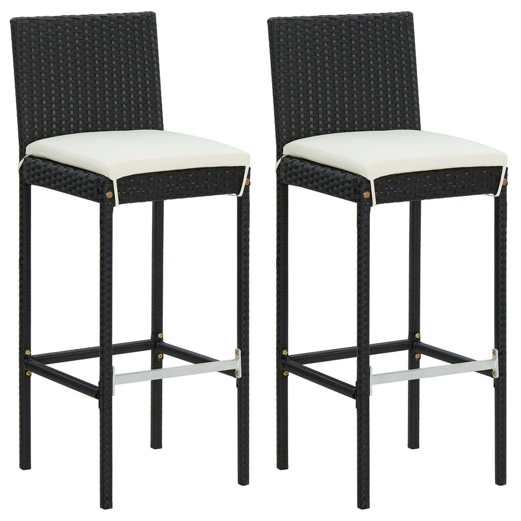 3 Piece Patio Bar Set with Cushions Black at Set Shop and Smile
