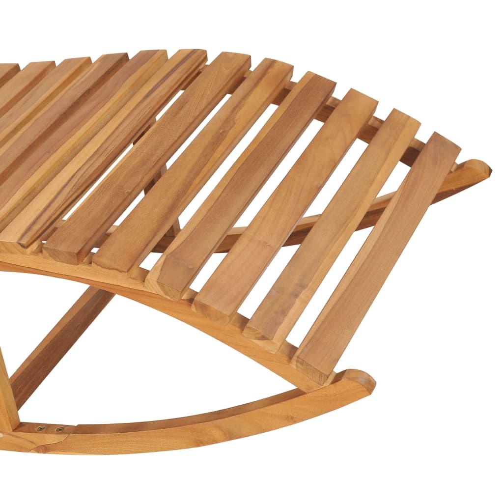 Rocking Sun Lounger with Cushion Solid Teak Wood at Set Shop and Smile