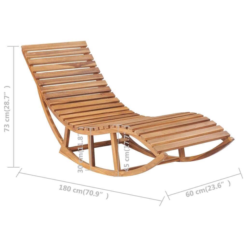 Rocking Sun Lounger with Cushion Solid Teak Wood at Set Shop and Smile