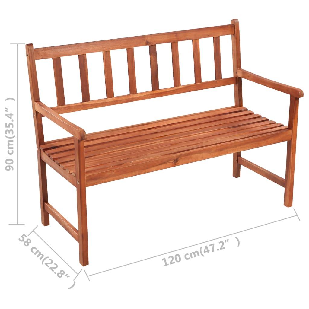 Patio Bench with Cushion 47.2" Solid Acacia Wood at Set Shop and Smile