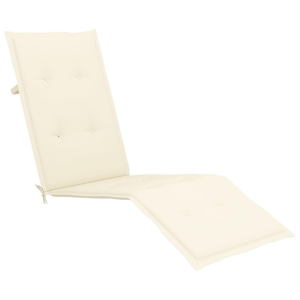 Patio Deck Chair with Footrest and Cushion Solid Acacia Wood at Set Shop and Smile