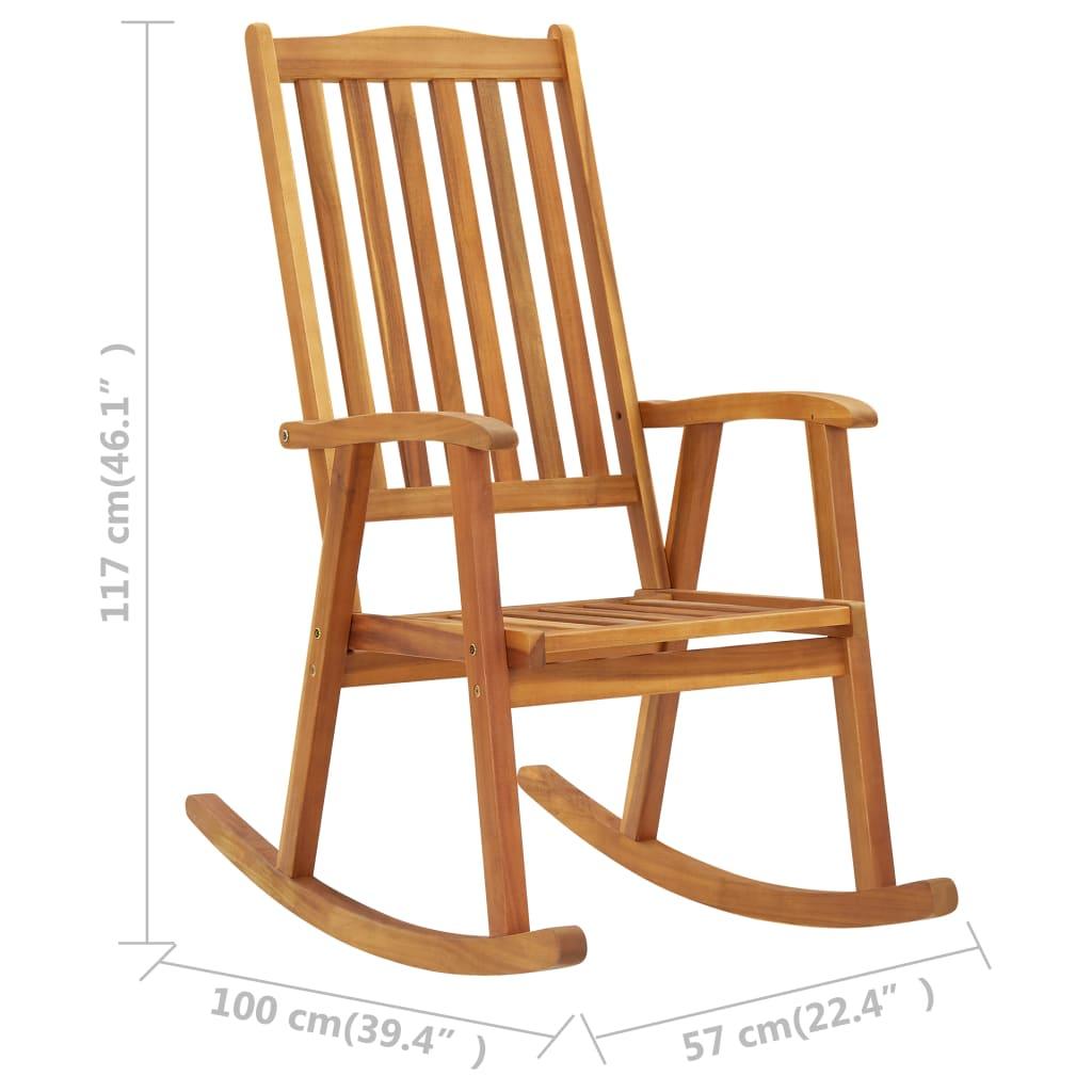 Rocking Chair with Cushions Solid Acacia Wood at Set Shop and Smile