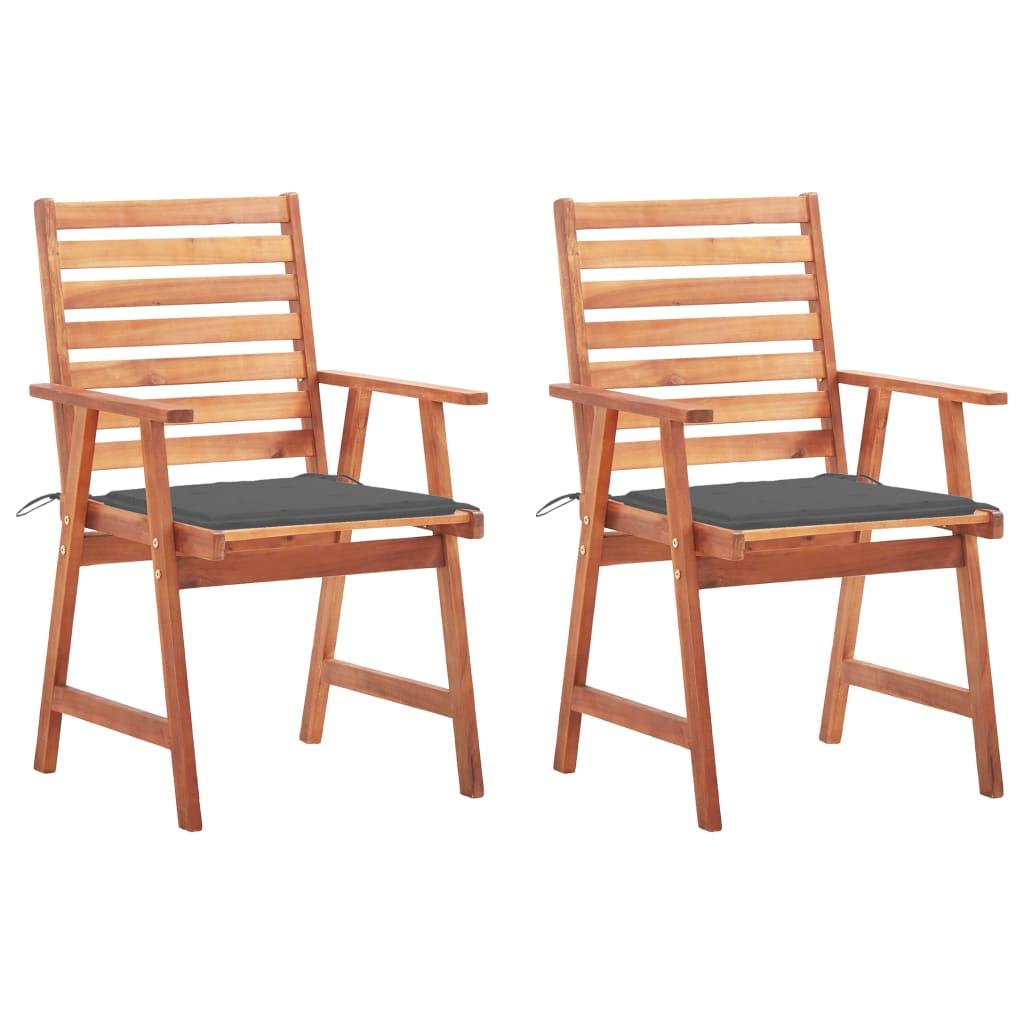 Patio Dining Chairs 2 pcs with Cushions Solid Acacia Wood at Set Shop and Smile
