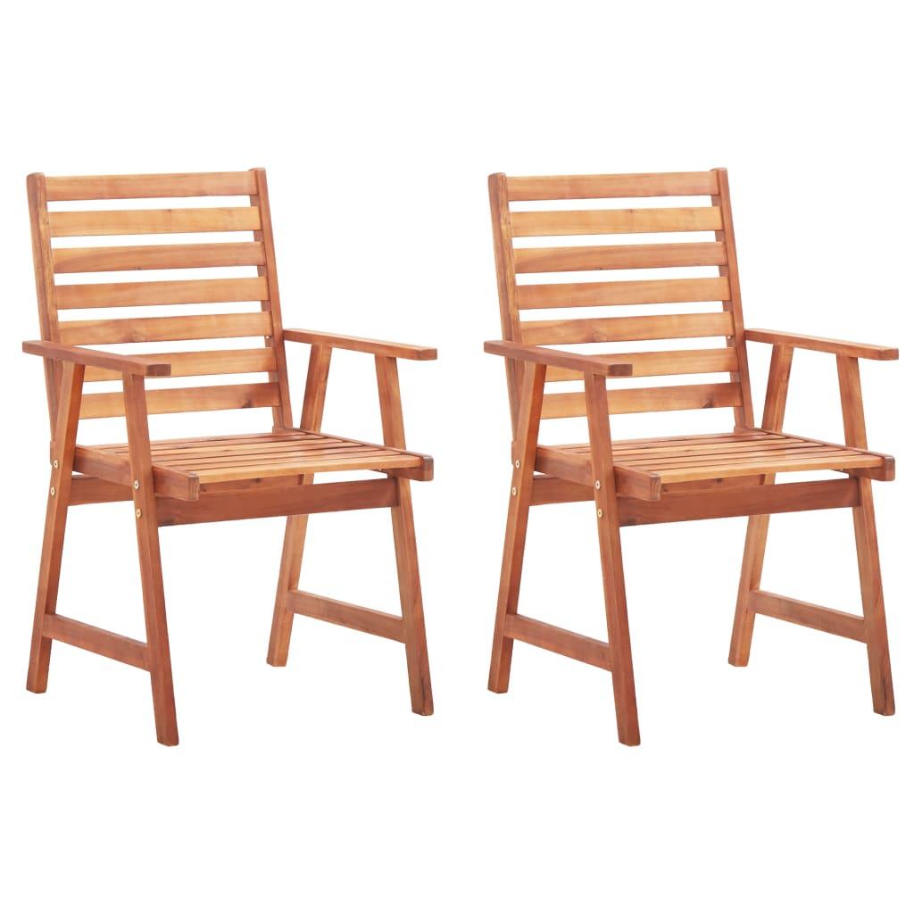 Patio Dining Chairs 2 pcs with Cushions Solid Acacia Wood at Set Shop and Smile