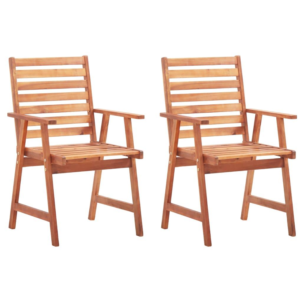 Patio Dining Chairs 2 pcs with Cushions Solid Acacia Wood at Set Shop and Smile