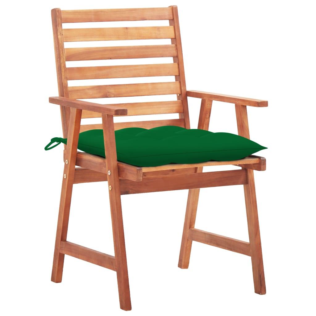 Patio Dining Chairs 3 pcs with Cushions Solid Acacia Wood at Set Shop and Smile
