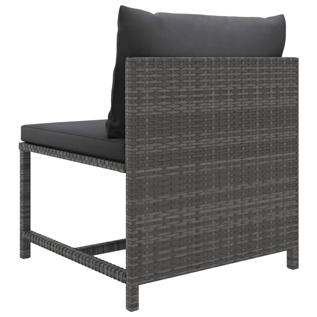 10 Piece Patio Lounge Set with Cushions Poly Rattan Gray at Set Shop and Smile