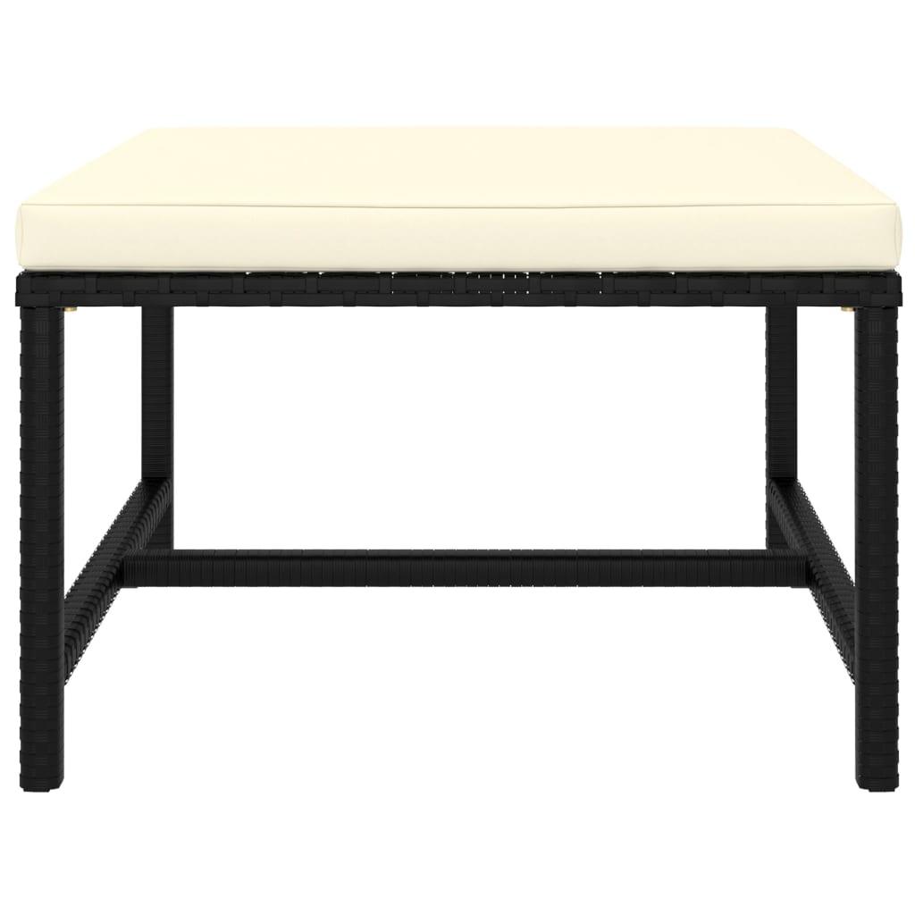 3 Piece Patio Lounge Set with Cushions Poly Rattan Black at Set Shop and Smile