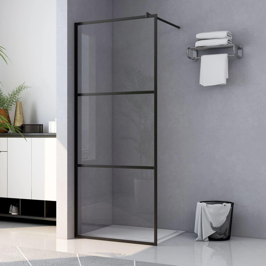 Walk-in Shower Wall with Clear ESG Glass Black 39.4"x76.8" at Set Shop and Smile