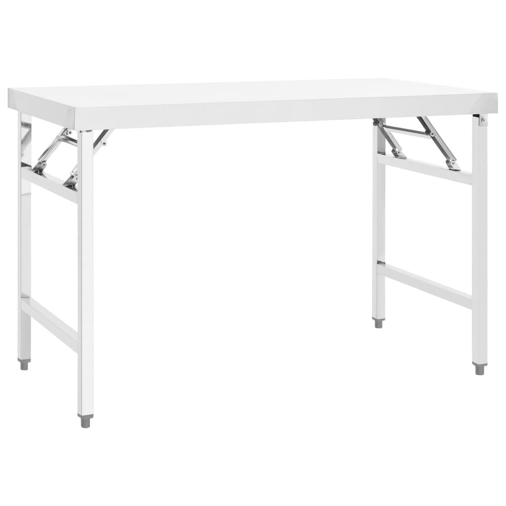 Kitchen Folding Work Table 47.2"x24"x32" Stainless Steel at Set Shop and Smile