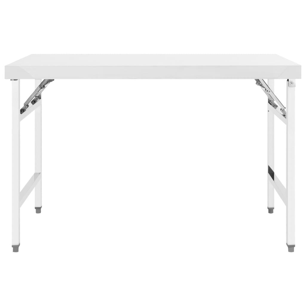 Kitchen Folding Work Table 47.2"x24"x32" Stainless Steel at Set Shop and Smile