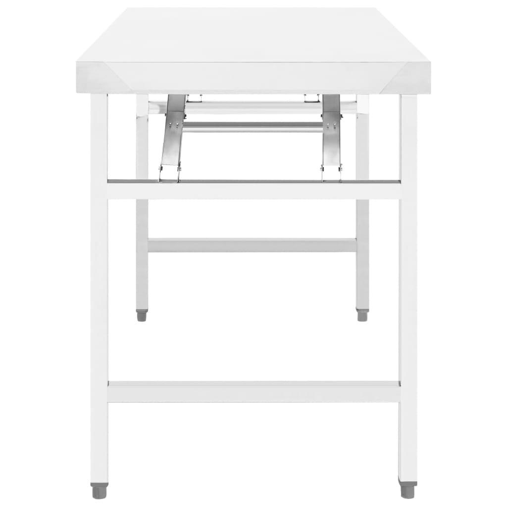 Kitchen Folding Work Table 47.2"x24"x32" Stainless Steel at Set Shop and Smile